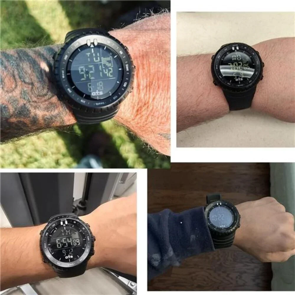 Men's Digital Sports Watch Waterproof Tactical Watch with LED Backlight